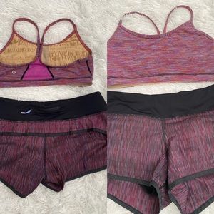 Lululemon bundle size 6 speed up shorts size 8 spots bra💜